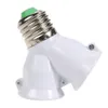 2 i 1 Dubbelhuvud E27 Socket Baslampor Extender Splitter Kontakt Adapter Converter Plug Halogen Ljuslampa Bulbhållare Koppar