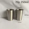 Bicchiere in acciaio inossidabile 304 8 once / 230 ml 12 once / 350 ml 1 tazza da parete monostrato bicchiere da vino birra caffè bicchiere sicuro bicchieri portatile impilabile di medie dimensioni