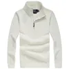 High-end casual half zipper mens polo sweater horse embroidery cotton pullover sweaters size M-2XL