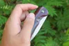 Toppkvalitet Damaskus Flipper Folding Kniv VG10 Damascuss Steel Drop Point Blade Rosewood + Rostfritt stål Hantera kullager EDC Pocket Knives