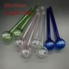 6 inch clear Pyrex oil burner thickness glass tube oil nail 30mm OD Ball for water Smoking pipe Glass smoking pipe