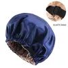 Bonnet de cheveux en Satin pour dormir, Invisible, plat, Imitation soie, rond, soins capillaires, couvre-chef pour femme, cérémonie, bouton de réglage, chapeau de nuit, nouvelle collection