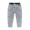 Mudkingdom fille Stretch Jeans avec ceinture mode solide taille élastique Denim filles pantalons enfants vêtements 210615