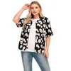 Camicetta con stampa casual stile vintage taglie forti Camicetta allentata manica corta lager Abbigliamento estivo da donna Camicette da donna