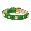 green dog collars leashes