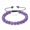 Natural Stone Armband Howlite Amethyst Tiger Eye Rose Quartz Bead Braid Justerbara armband för kvinnor Män mode smycken Will och Sandy