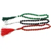 펜던트 목걸이 066C 무슬림 12mm / 0.47 "크리스탈 스톤 타스 부드 33 묵주 구슬 이슬람기도 Zikr Namaz Misbaha 라마단 선물 여러 색상