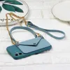 Wrist Strap With Hanging Rope Phone Cases For Huawei P40 Lite P30 P20 Lite Mate 40 30 20 Pro Soft Card Holder Back Cover