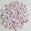 Rose Quartzs Crystal charms Natural Stone Heart Pendants Fashion Beads 20mm For DIY Jewelry Making necklace Gemstones