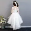 2021 Biały Koronki Tulle Pretty Kwiat Girl Sukienki Vestidos Baby Girl Dress Dress Kids Formal Wear