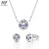 Classic Jewelry Set For Women Simple Minimalist Crystal Cubic Zircon Necklace Earrings Fashion Jewelry For Women Girls S370