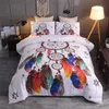 Traumfänger-Bettbezug-Set, Boho-Mandala-Bettwäsche, lila Traumfänger-Bettdecke, weiche Polyester-Tagesdecke