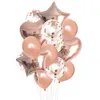 Decoração de festa rosa balões de ouro definir confete látex balões casamento baloons suprimentos feliz aniversário decorações crianças bebê chuveiro favores