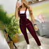 Kvinnor Mode Ärmlös Casual Jumpsuits Overaller Kvinna Party Romper Zipper Design Suspender Jumpsuit 210716