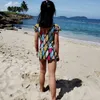 Wanguqi 2021 Kids Girl Swimwear 8-12T Córka Wrap Beachwear Dzieci Swimsuit Maluch Nastoletni One Piece Bathing Garnitury