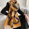 Womens Scarf Autumn and Winter 2021 High-Profile Figure Cashmere-like Warm Korean Fashion All-Match Double-Sided Shawl182c