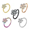 Stainless Steel Body Piercing Jewelry CZ Flower Nose Ring For Women