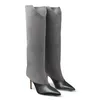 2021 sheepskin leather 12CM stiletto high heels SHOES Knight Boots pillage toes long knee catwalk Fashion booties Thighhigh boot 2137630