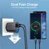 Uslion EU / US Quick Charge 3.0 USB Laddare 4 portar 48W Fast Laddningsvägg Adapter för Samsung Xiaomi Mobiltelefon