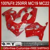 Corps de moulage par injection pour HONDA CBR250RR 88 89 CBR 250RR 250 RR CC 250R 1988-1989 112HC.59 CBR250 RR CC 1988 1989 CBR 250CC MC19 88-89 Kit de carénage complet OEM rouge brillant