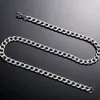 3mm/5mm/6mm/7mm Stainless Steel Flat Curb Cuban Chain Link for Men Women Necklace 45cm-75cm Length with Velvet Bag