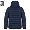 TIGER FORCE Giacca invernale da uomo Giacche con cappuccio medio-lunghe Spessa blu scuro Sport Casual Parka uomo cappotto 70769 210818