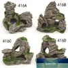 1 pièces émulation rocaille vue de montagne roche grotte pierre arbre maison résine artisanat Aquarium aménagement paysager ornements accessoires d'aquarium