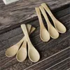 Mini colher de bambu mel Dippers colheres de gelado colheres pequenas colheres para açúcar tempero sal casamento favores 9cm / 3.54in kdjk2107