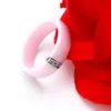 6MM Pink Ceramic Ring For Women Cubic Zircon Stainless Steel 2021 Jewelry Fashion Party Time Romantic Wedding