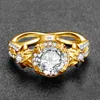 585 Gold 1.2 D Color Moissanite Rings For Women Solid 925 Sterling Silve Flower Wedding Engagement Trendy Fine Jewelry