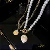 Pendant Necklaces & Pendants Jewelry Sexy Pearl Necklace 2021 Net Red Double-Layer Clavicle Chain Choker Collar Short Neck Female Drop Deliv