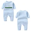 In stock newborn kids Rompers baby Boys girls Fashion designer print luxury pure cotton Long sleeve jumpsuit G007