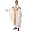 Priester Kostuums Heilige Kerk gewaden Geclargy Chasuble Catholic Apparel Robe Set Cross Geborduurde Stole Werkschip Wit / Paars / Rood / Groen