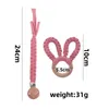 Newborn Baby Pacifier Clip Rabbit Ears Beech Teether Nipple Clips Teething Toy Kids Pacifier Holder Infant Feeding Anti-out Chain 1784 B3