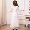 Children's lace flared sleeve flower girl dresses high quality girl party formal princess dress