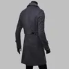 Fashion Trench Coat Men Long Coat Winter Famous Brand Mens Overcoat Double-Breasted Slim Fit Men Trench Coat Plus Size 211011