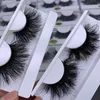 Lyx 25mm Mink Lashes Falska ögonfransar Lång 3D 5D Mjukt rörig Fluffy Eyelash Makeup Naturlig dramatisk Korsad tjock Volumn Maquiagem