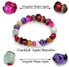 Charm Drop Delivery 2021 10-12Mm Cracked Agate Bracelets Irregular Shape Natural Stone Colorful Beads Bracelet 7 Chakras Genston Good Luck Je