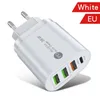 Fast Charging 4 Ports Type C PD Charger 36W PD USB-C QC3.0 Wall Chargers EU US UK Adapter For Iphone 12 13 14 Samsung S20 S21 Lg F1 With Box