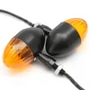 Par 12V Motorcycle Metal Metal Sinal Blinker Indicador Luz Amber Lâmpada Universal