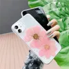 Telefon Back Cover Fodral för iPhone 12 11 Pro Max XS XR X 7 8 Plus Giltter Sun Flower Bling Clear Protective Shell