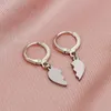 Hoop & Huggie Punk Statement Earrings For Women Peach Heart Antique Silver Color Metal Couple Jewelry Unique Creative Aesthetic