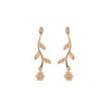 Stud CHUNSHI Trois couleurs en option exquise brillante feuille d'or en cuivre brillant - Boucles d'oreilles CZ en forme de pétale pour les amoureux des femmes et des filles