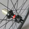 Ruedas de bicicleta de carretera Full Carbon T800 Ruedas de freno de disco con bujes Novate D411 / D412 de ancho 25 mm 27 mm 28 mm 11 velocidades