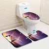 3pcs/set Years Toilet Foot Pad Seat Cover Cap Christmas Decorations and Rug Bathroom Accessory 210423