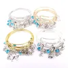 5 pcs Bangle Set Braceletes Para As Mulheres Meninas Jóias Vida Mar Animal Charms Bangles Cuff Jewlery C045 Q0719