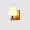 Vägglampa Moderna massivt trä LED-lampor E27 Glas Lampskärm Sovrum Sängside Design Living Room Decoration Lights Fixtures