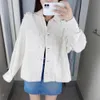 Moda de mulheres com pérolas faux apliques casaco de jaqueta solto vintage bolsos de manga longa feminina outerwear chique tops 210521