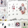 Baby Letter Flower Print Blankets Creative Soft Newborn Wrap Swaddling Fashion Milestone Blanket Photography Backdrops WLL713