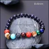 Bracelets perlés, brins Huit planètes Perle Pierre Univers Yoga Bracelet Chakra Solaire Pour Femmes Hommes Bijoux Cadeaux 1 Drop Livraison 2021 C0J6